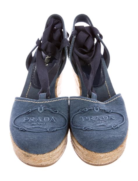 prada leather espadrille platform sandals|prada espadrilles denim.